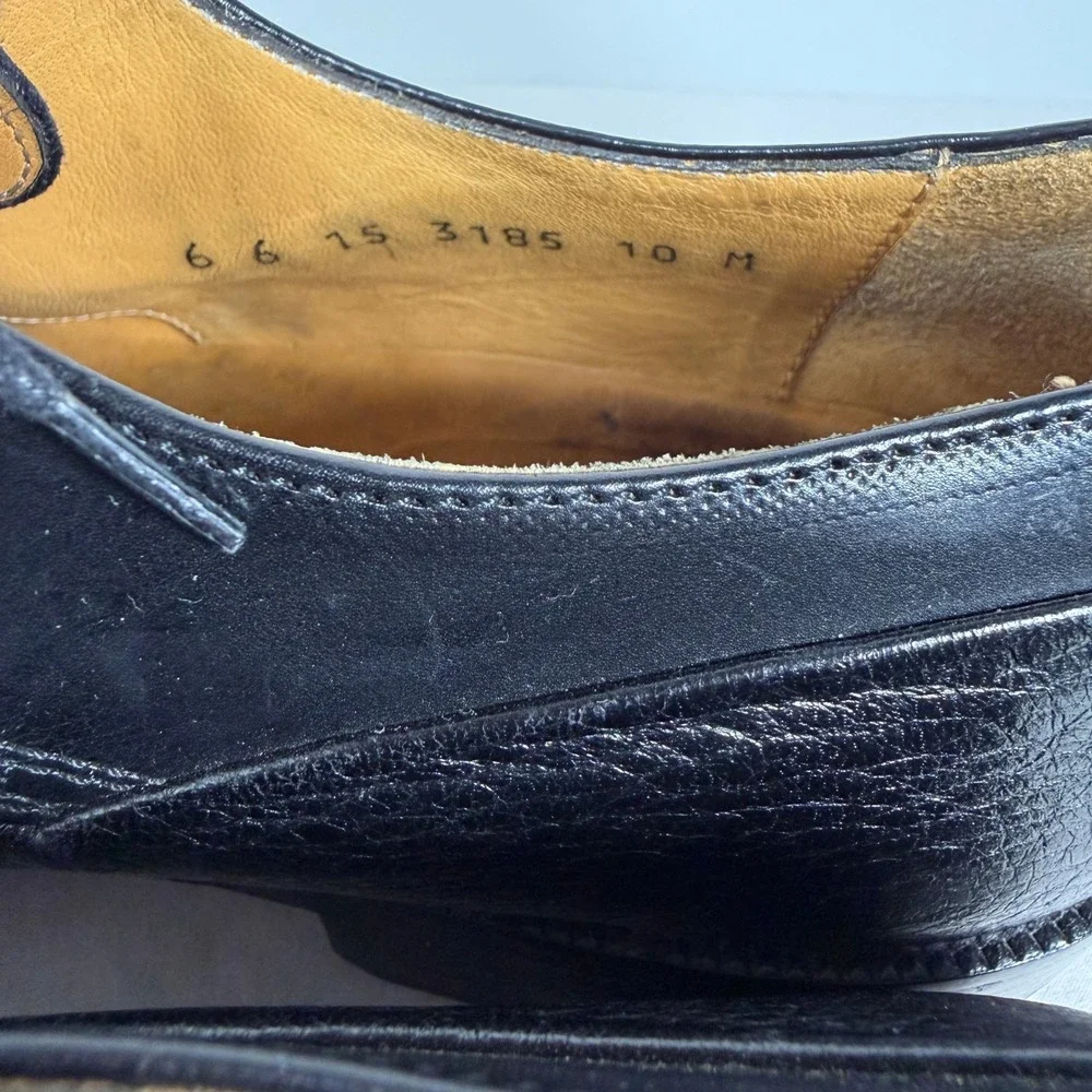 Johnston & Murphy Aristocraft‎ Italy Black Leather Cap Toe Derby Shoes Mens 10 M